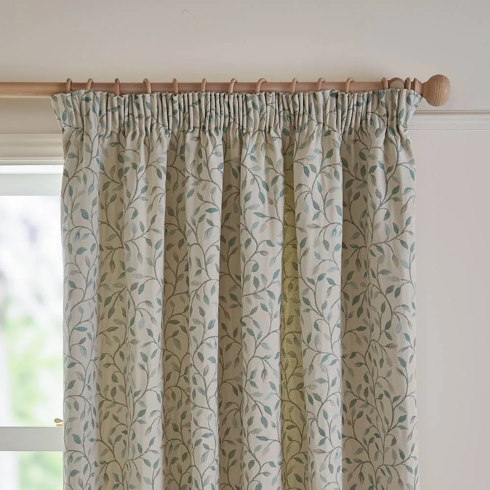 Voyage Maison Cervino Jacquard Pencil Pleat Curtain Pair in Blue 3