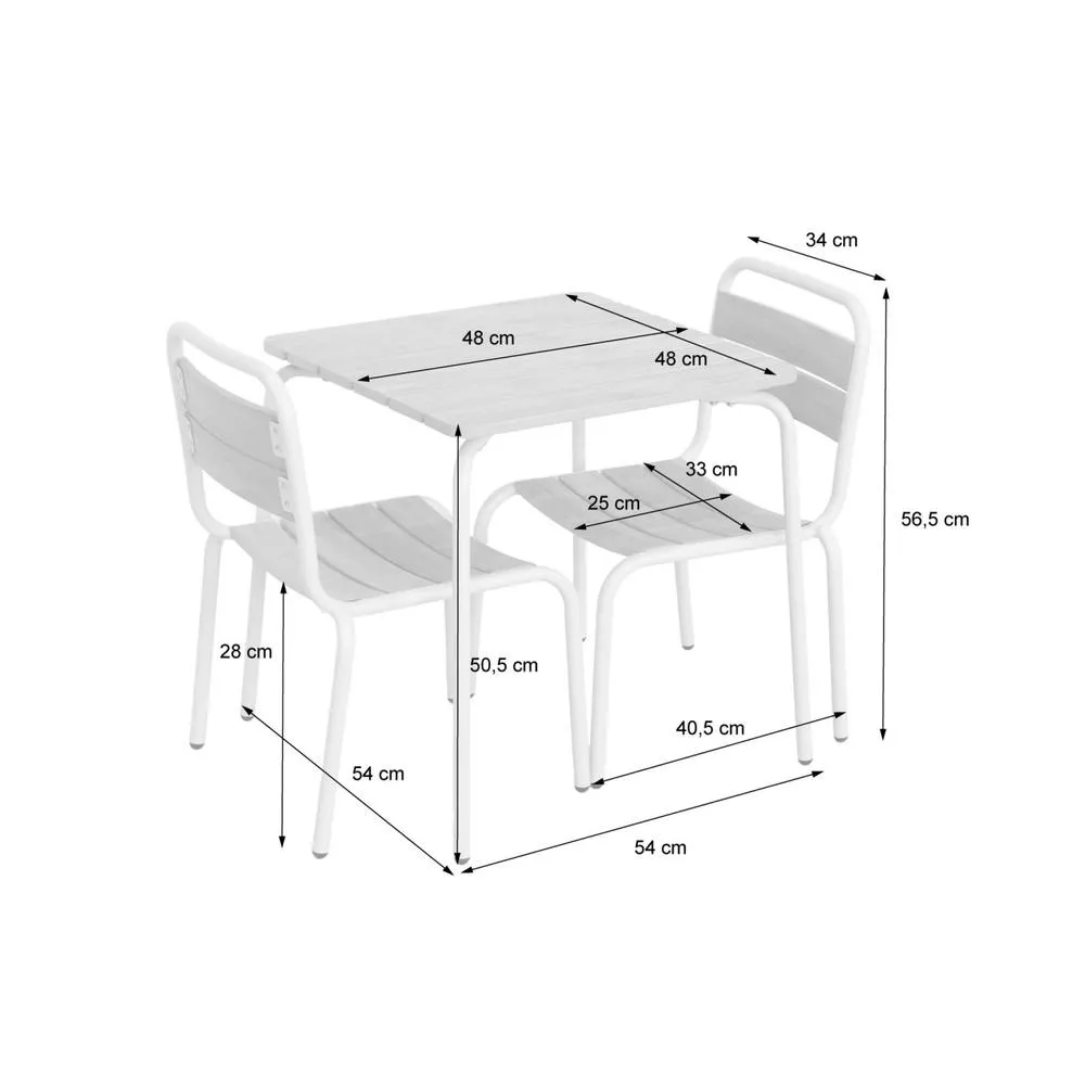 sweeek Children's garden table with steel & wood decor + 4 chairs in Beige 5