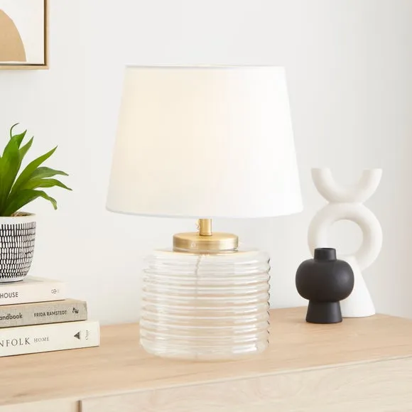 Charelle Ribbed Glass Table Lamp 1