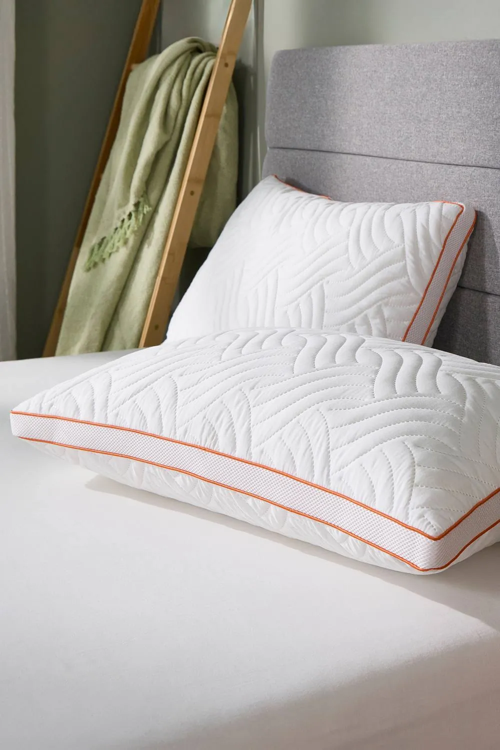 Slumberdown Memory Luxe Firm Support Pillow, 2 Pack in White