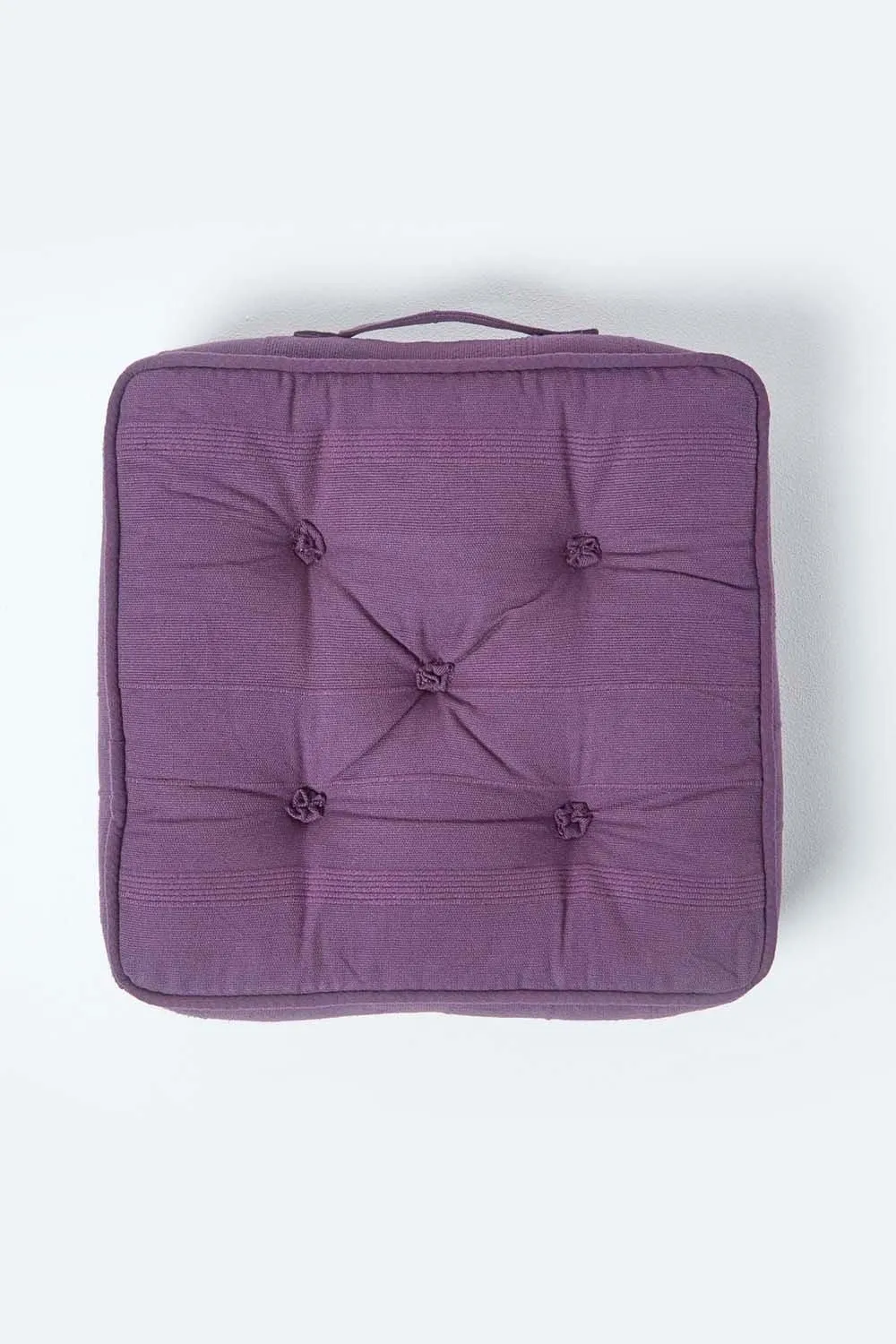 Homescapes Rajput Ribbed Cotton Floor Cushion in Purple 3