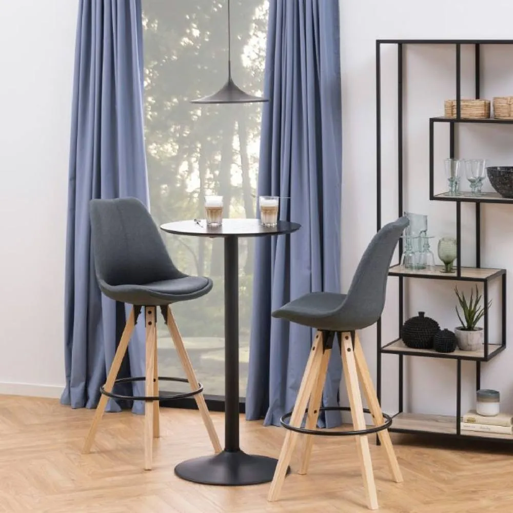 netfurniture Hampton Tall Round Bar Table with Black Ash Top & Matt Black Base 6