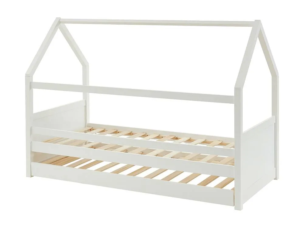 Vente-unique Cabin Trundle Bed 2 X 90 X 190 Cm - Pine - White - HURRA 6