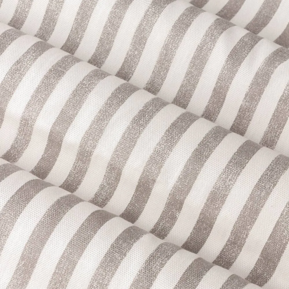 Yard Hebden Striped 100% Cotton Lined Eyelet Curtain Pair in Brown 6