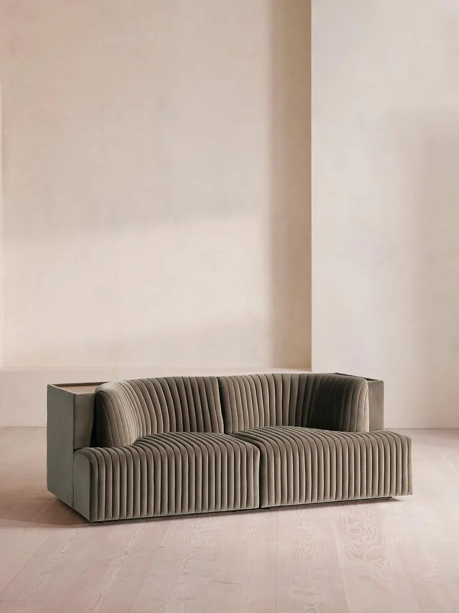 Hamish Modular Sofa, Three Seater, Velvet, Taupe