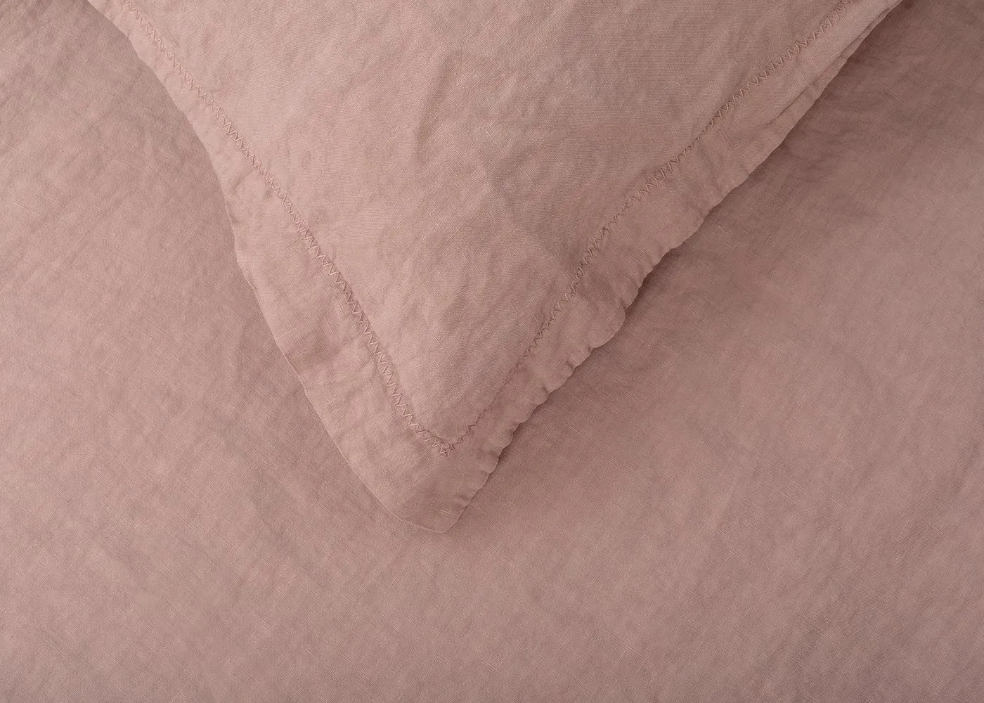 Heal's Washed Linen Dusky Pink Oxford Pillowcase