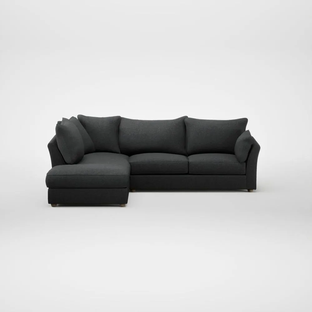 Heal's Tailor Left Hand Facing Corner Sofa Melton Wool Granite Natural Feet 2