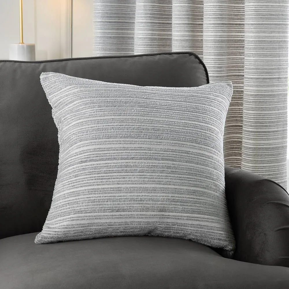 Paoletti Jupiter Chenille Jacquard Cushion in Silver 1