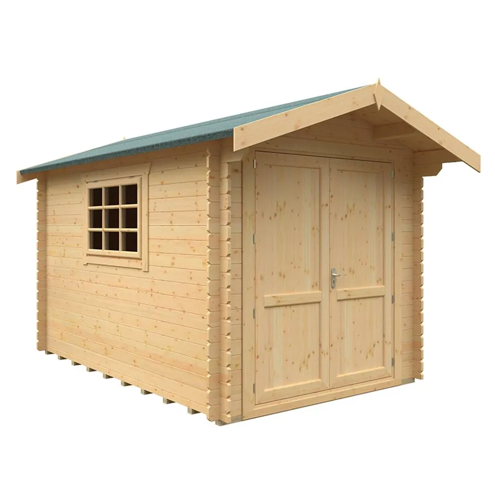 Buttercup Farm 12x8 The Marlborough 28mm Cabin - L355 x W235 x H251.3 cm in Natural