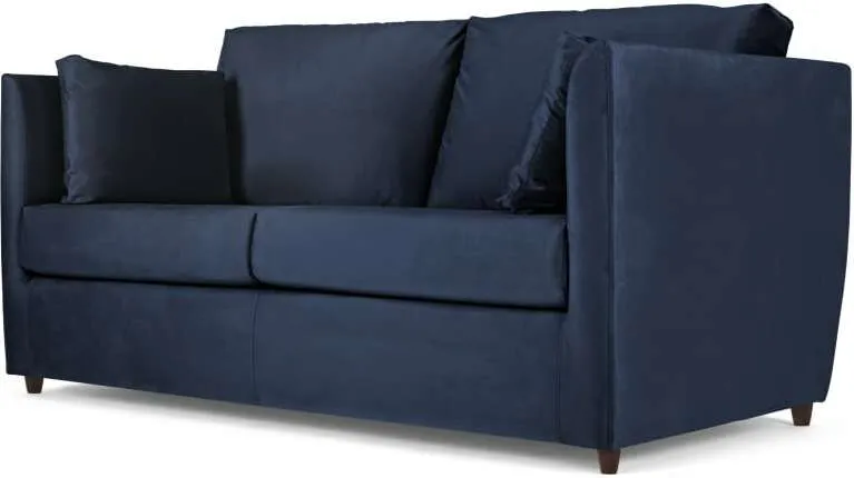 Milner Sofa Bed with Memory Foam Mattress, Regal Blue Velvet