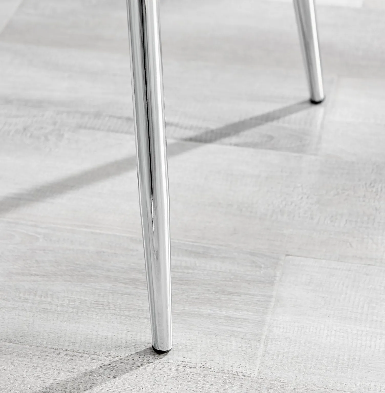 FurnitureboxUK Set of 2 Nora Deep Padded Luxurious Dining Chairs Upholstered In Soft Velvet With Chrome Legs in Blue 5