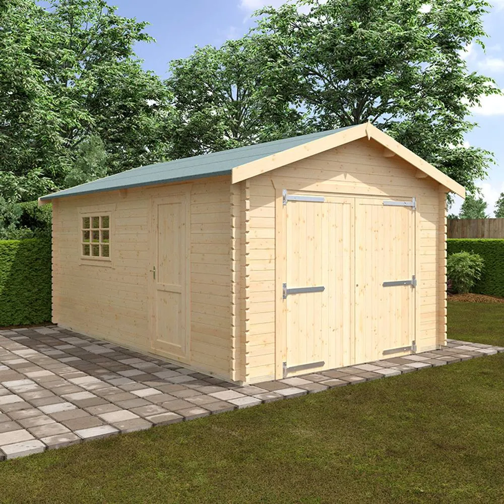 Buttercup Farm 18x12 The Warwick 44mm Cabin - L535 x W355 x H282.9 cm in Natural 2