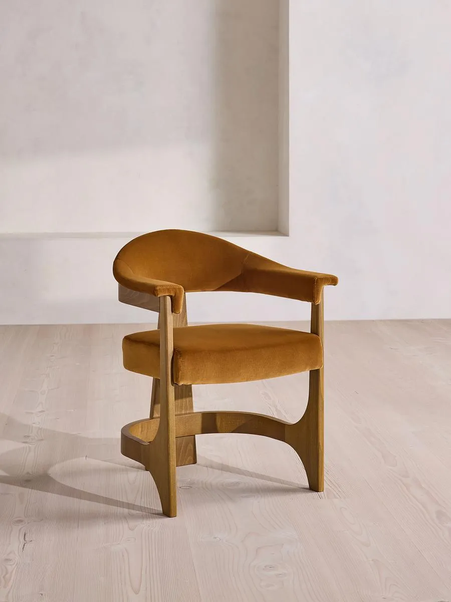Georgina Dining Chair, Velvet, Mustard