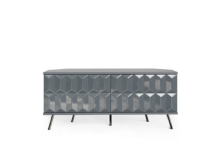Alpha Corner TV Unit with SMART LED Lighting - Grey