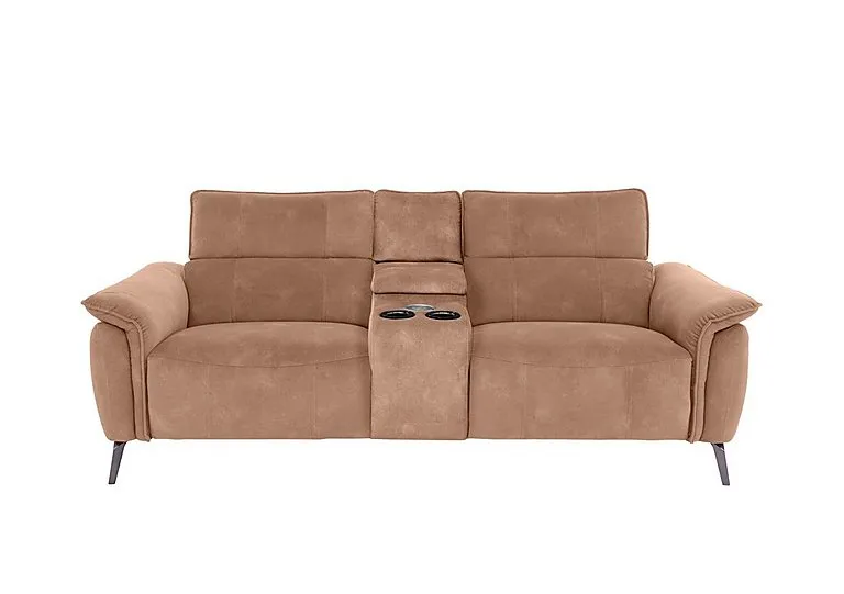 Jude Fabric 3 Seater Power Recliner Sofa with Smart Console, Power Headrests, Power Lumbar and Heated Seats - Dexter Sand - Sofas and Armchairs - In Time for Christmas