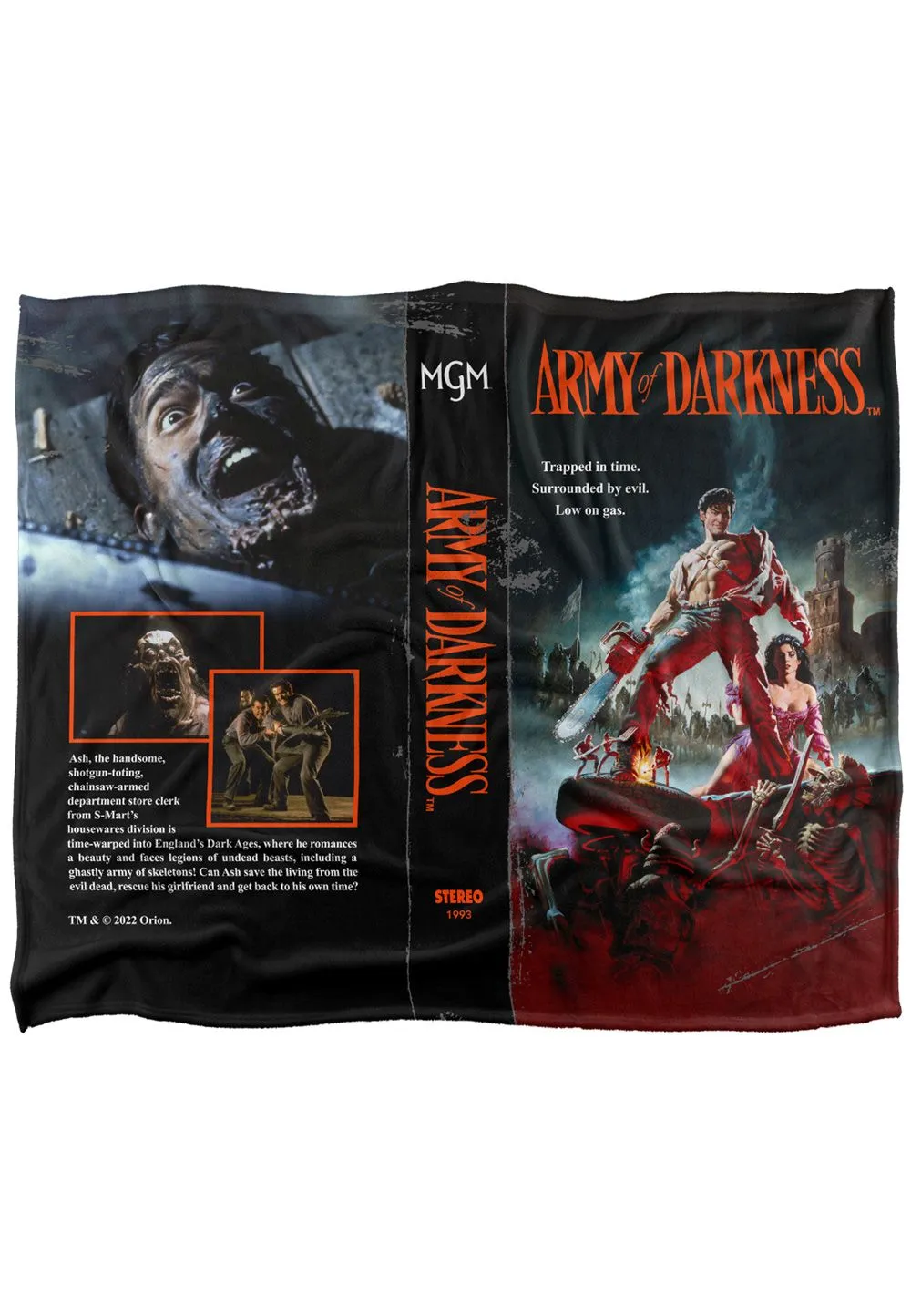 Army of Darkness Vhs Silky Touch Super Soft Throw Blanket 152 X 127 cm in White