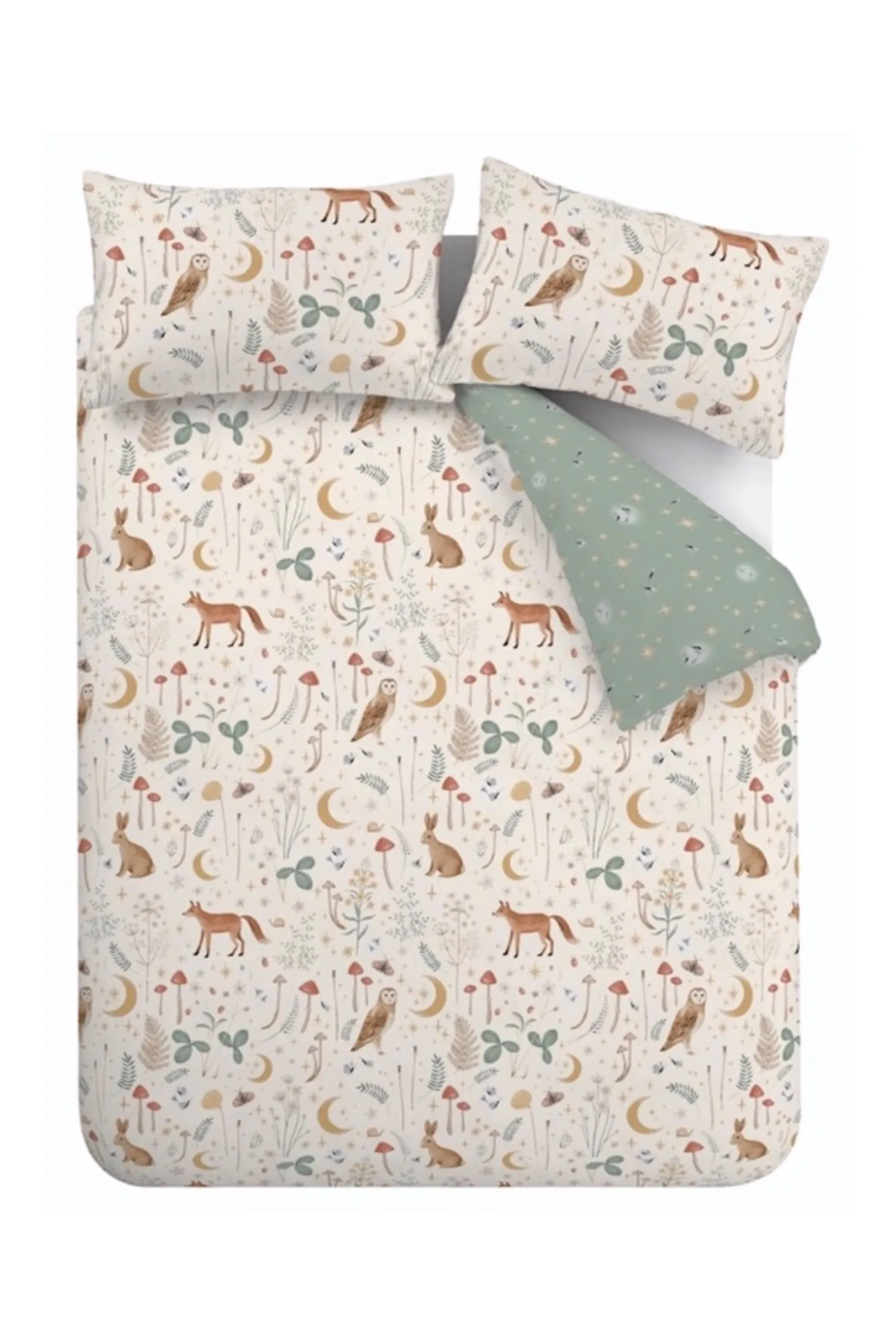Catherine Lansfield 'Enchanted Twilight Animals' Reversible Duvet Cover Set in Natural 6