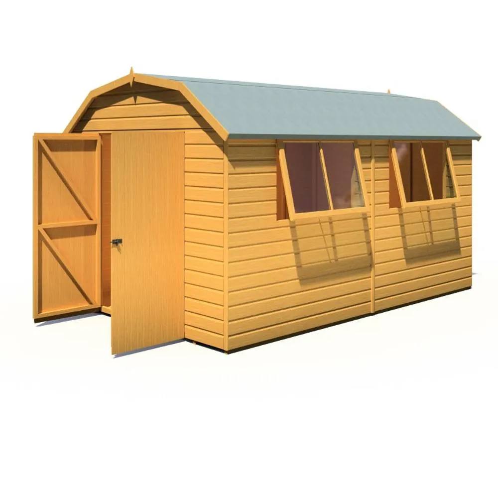Shires Barn 12x8 DD Premium Sheds - L257.4 x W371.4 x H225.6 cm in Light Tan 3