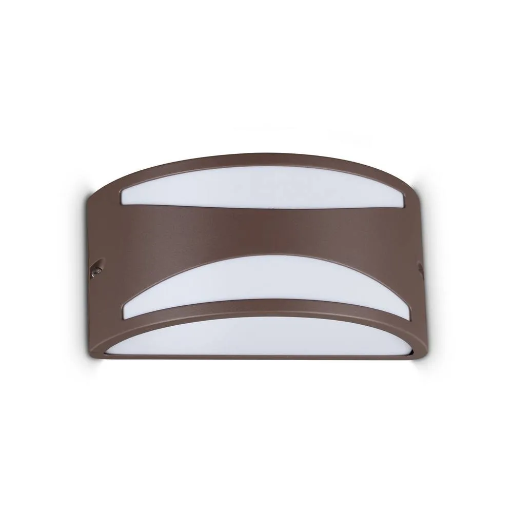 Netlighting Rex Outdoor Flush Wall Lamp Coffee 1x E27 IP44 in Brown
