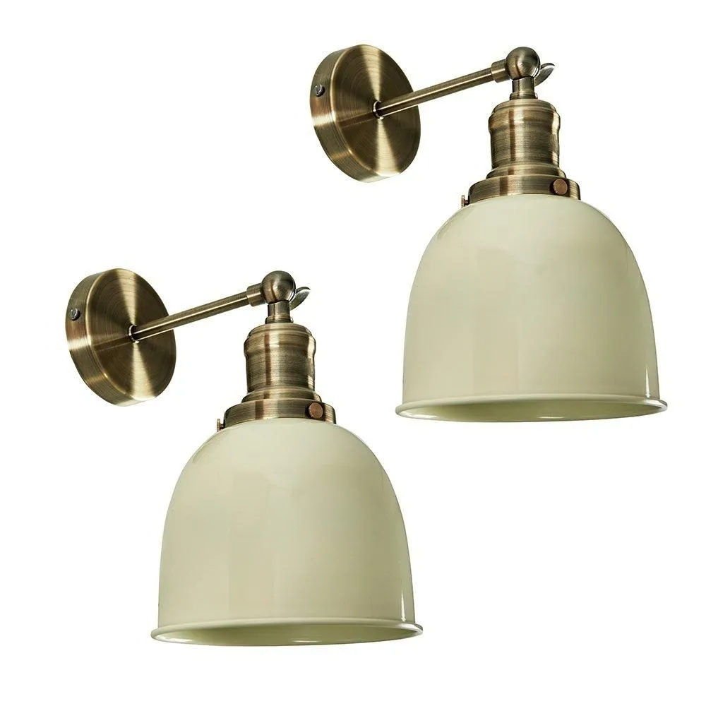 ValueLights Wihelm Pair of Gold Indoor Wall Lights