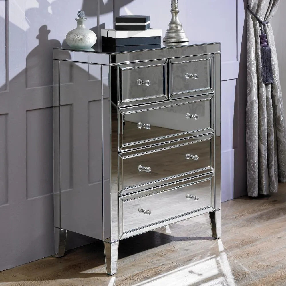 Valencia Mirrored 3+2 Drawer Chest
