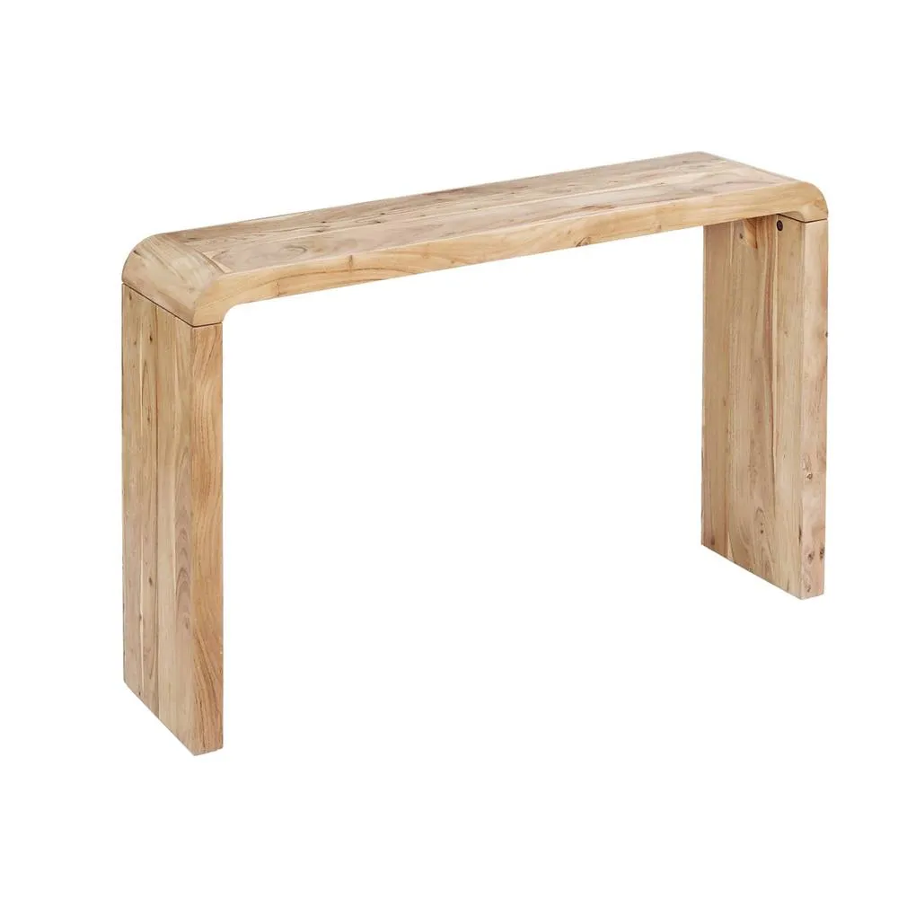 sweeek Exotic Acacia Wood Console in Beige 2