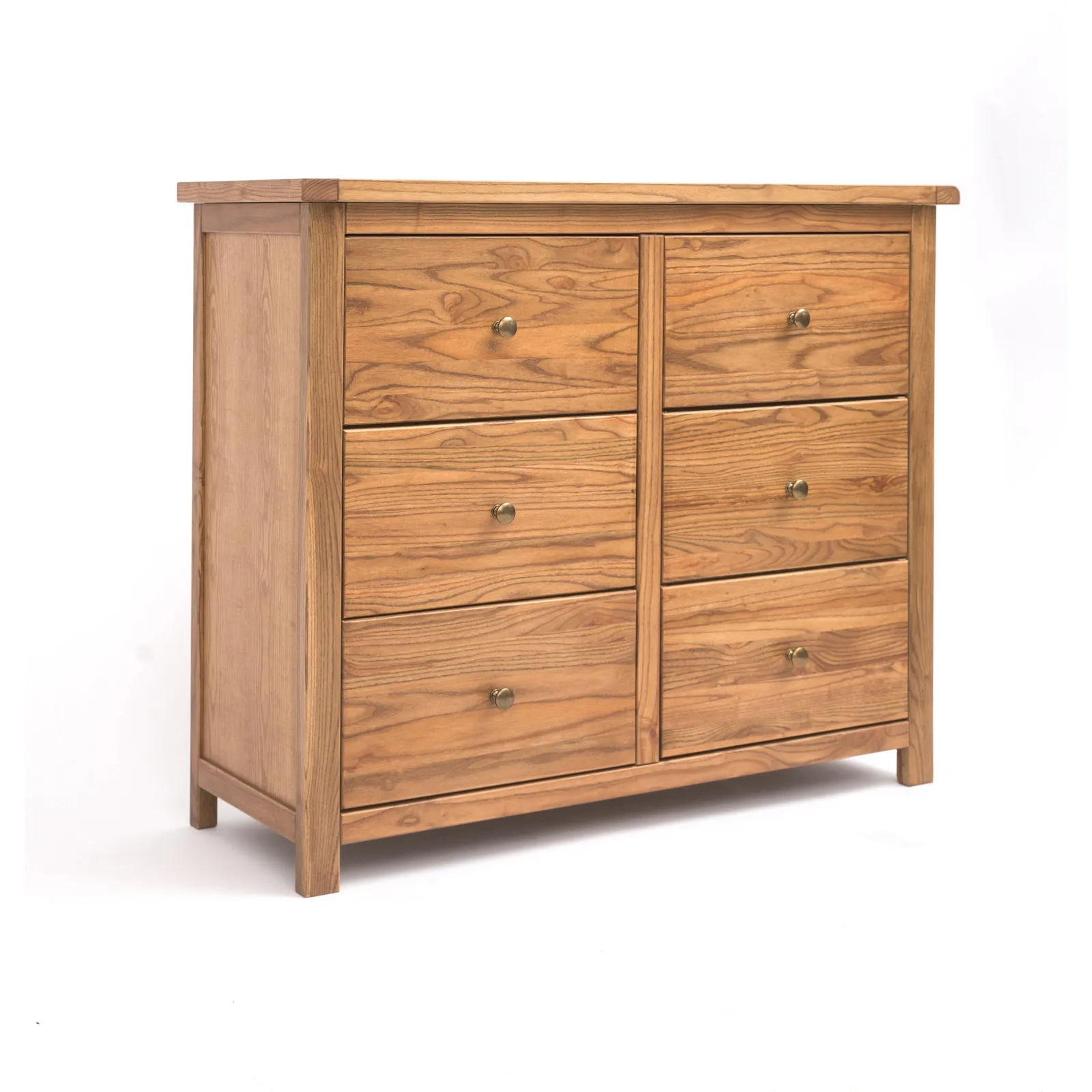 Cabinet Bits Trivento 6 Drawer Chest of Drawers Brass Knob in Natural 2