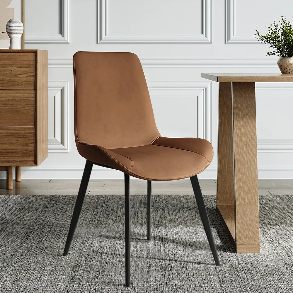Linesly Mid-Century Dining Chairs PU Leather Upholstered Set of 2 Dining Room Chairs