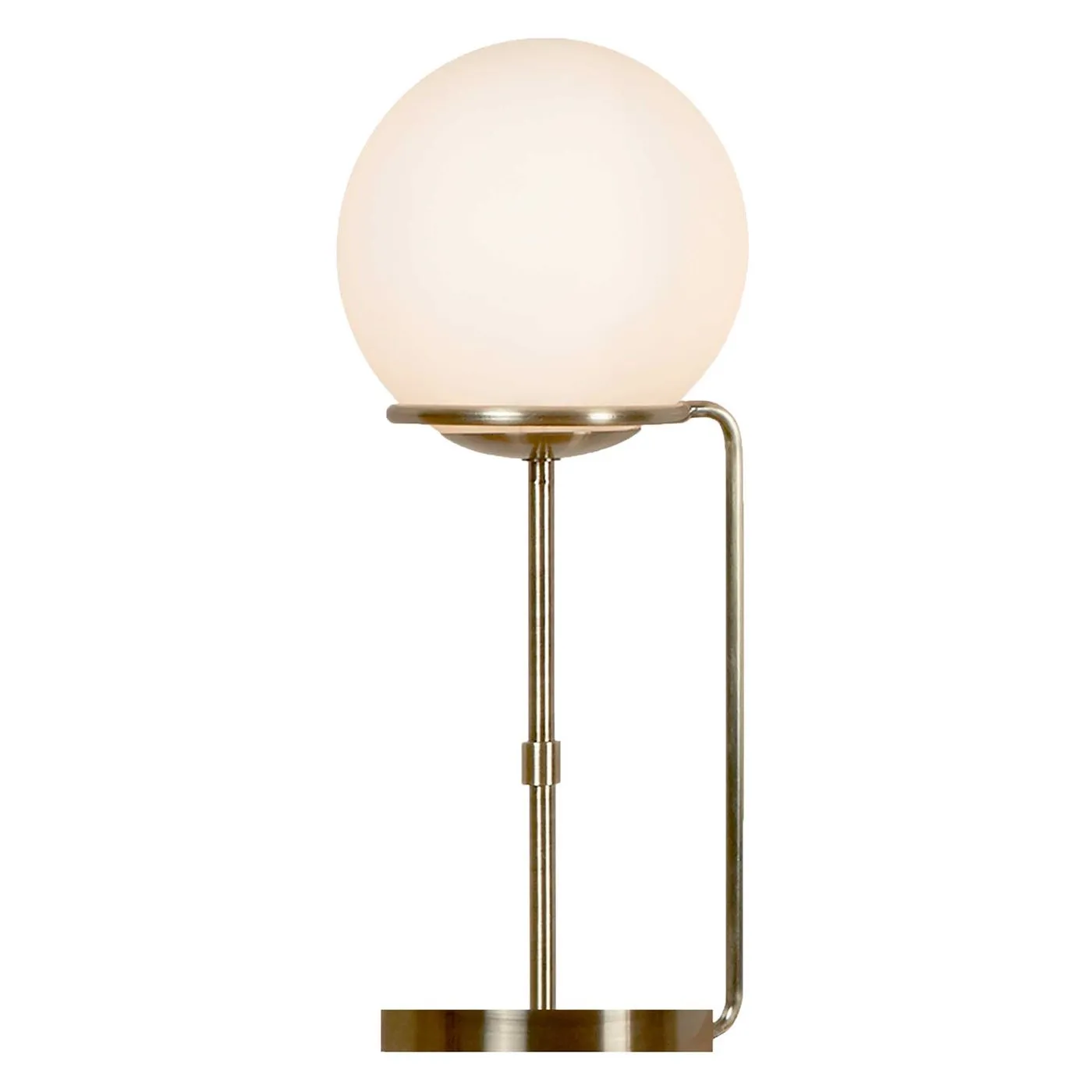 Opal Ball Table Lamp, Antique Brass and White