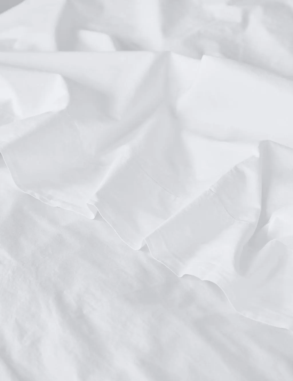 Piglet In Bed Pure Washed Cotton Percale Flat Sheet White