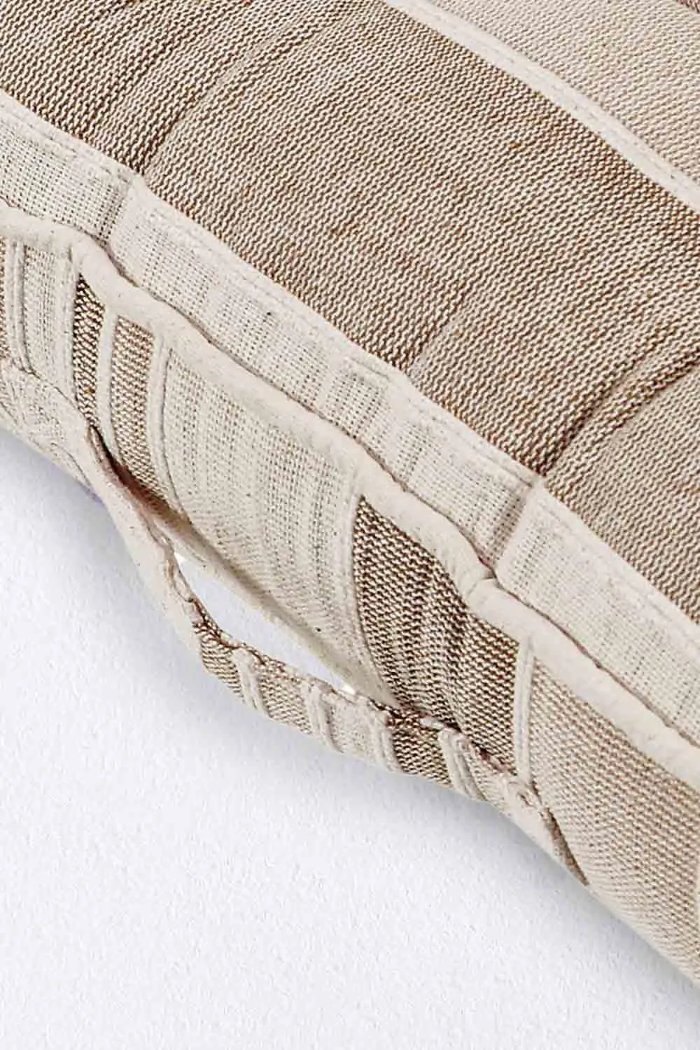 Homescapes Morocco Striped Cotton Floor Cushion in Beige 4