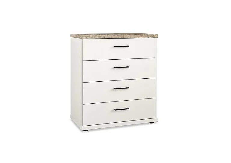 Adeline Wide 4 Drawer Chest - White