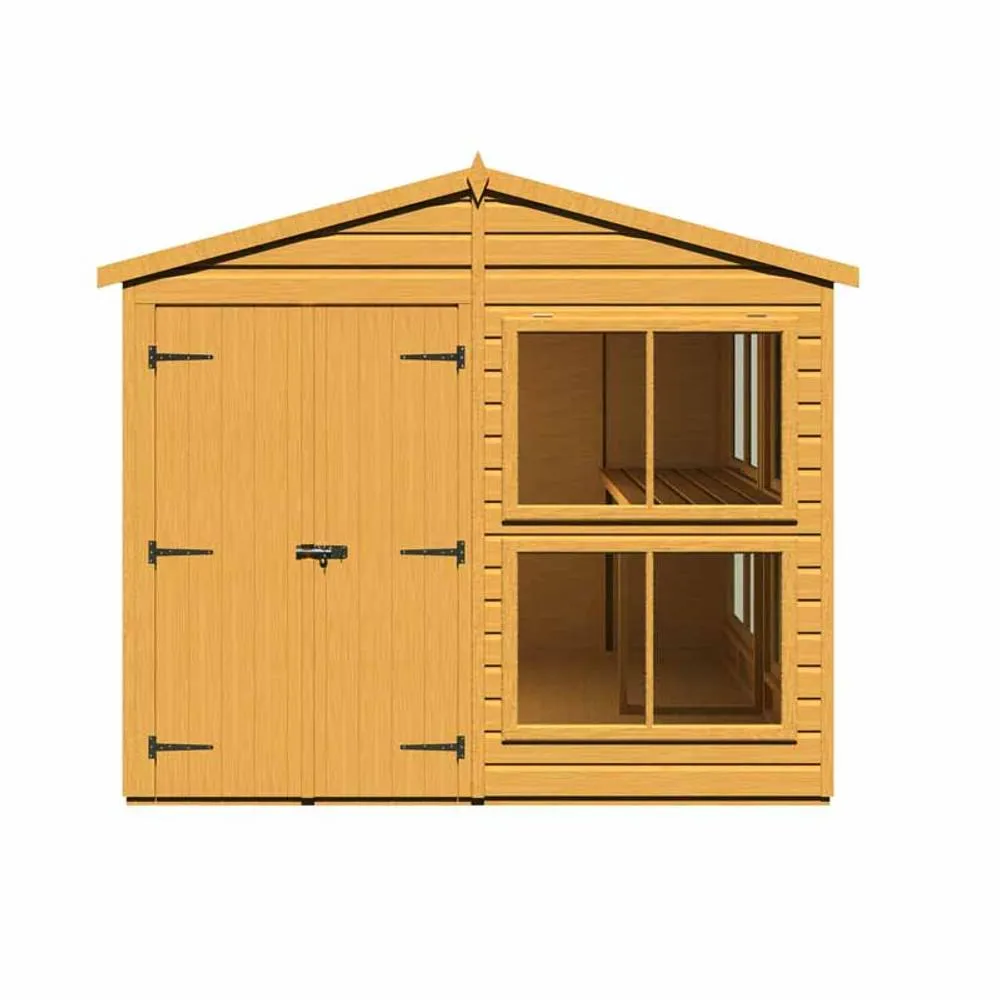 Shires Sun Hut 8 x 8 Feet Potting Shed - L238 x W244.8 x H222.5 cm in Brown