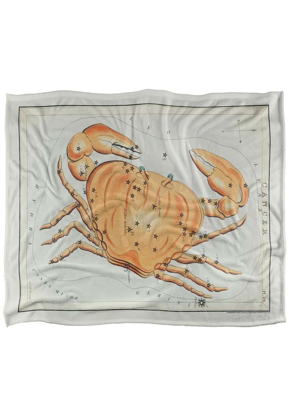 Graffitee Studios Vintage Cancer Zodiac Silky Touch Super Soft Throw Blanket 152 X 127 cm in White