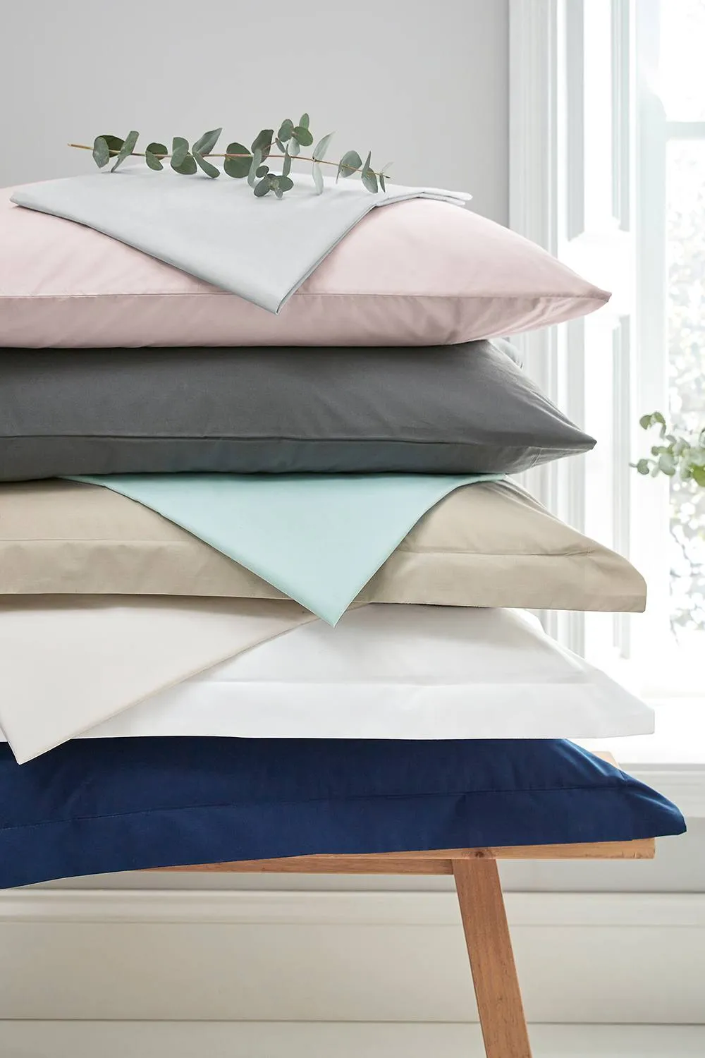 Helena Springfield 'Plain Dye' 180TC Flat Sheet in Stone 2