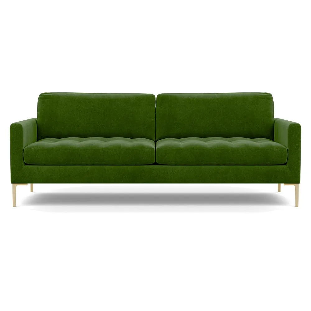 Heal's Eton 4 Seater Sofa Smart Luxe Velvet Grass Brass Feet 1