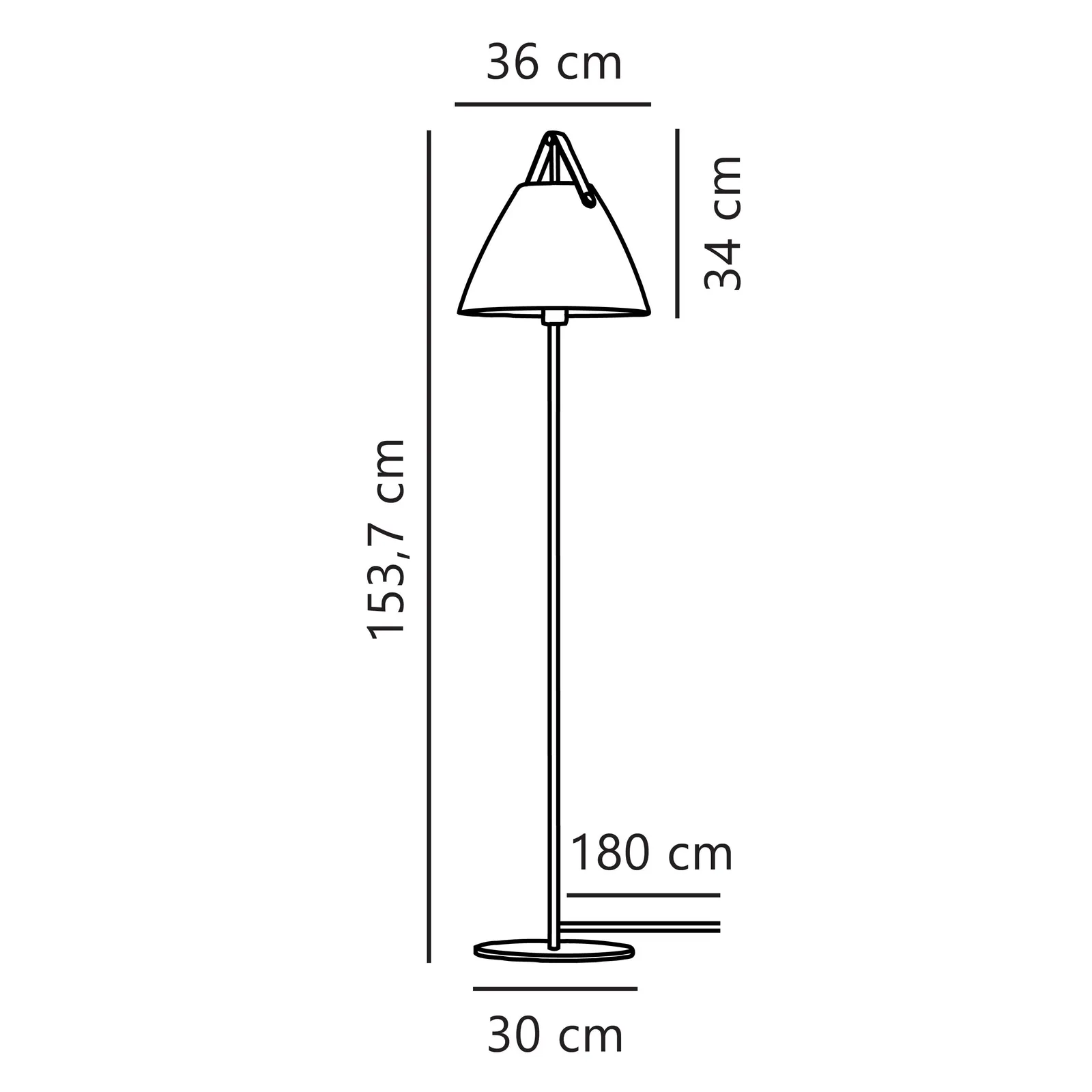 Nordlux Strap Floor Lamp Black Metal Livingroom E27 Switch 5