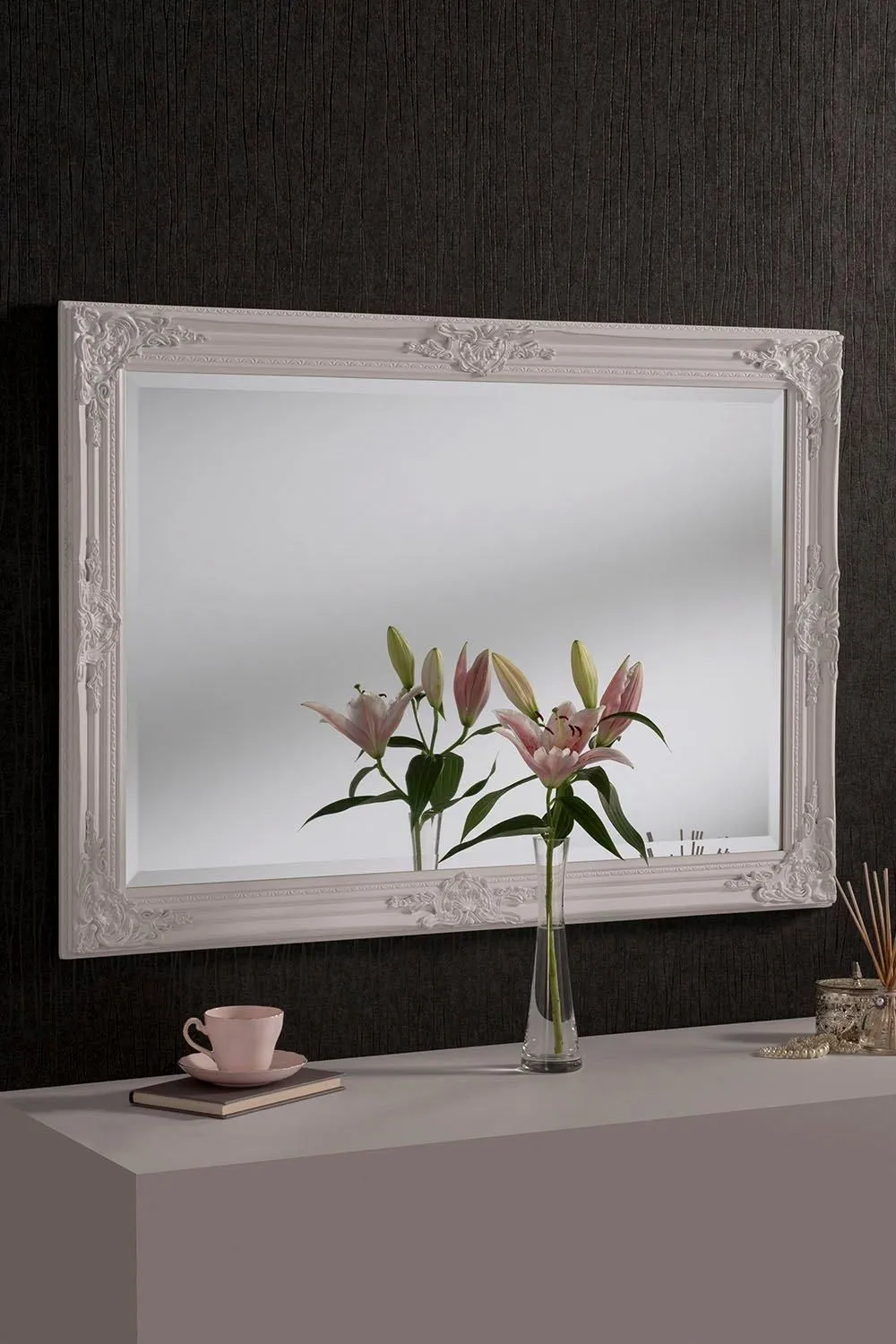 Yearn Mirrors Decorative White Mirror 104 x 74cm