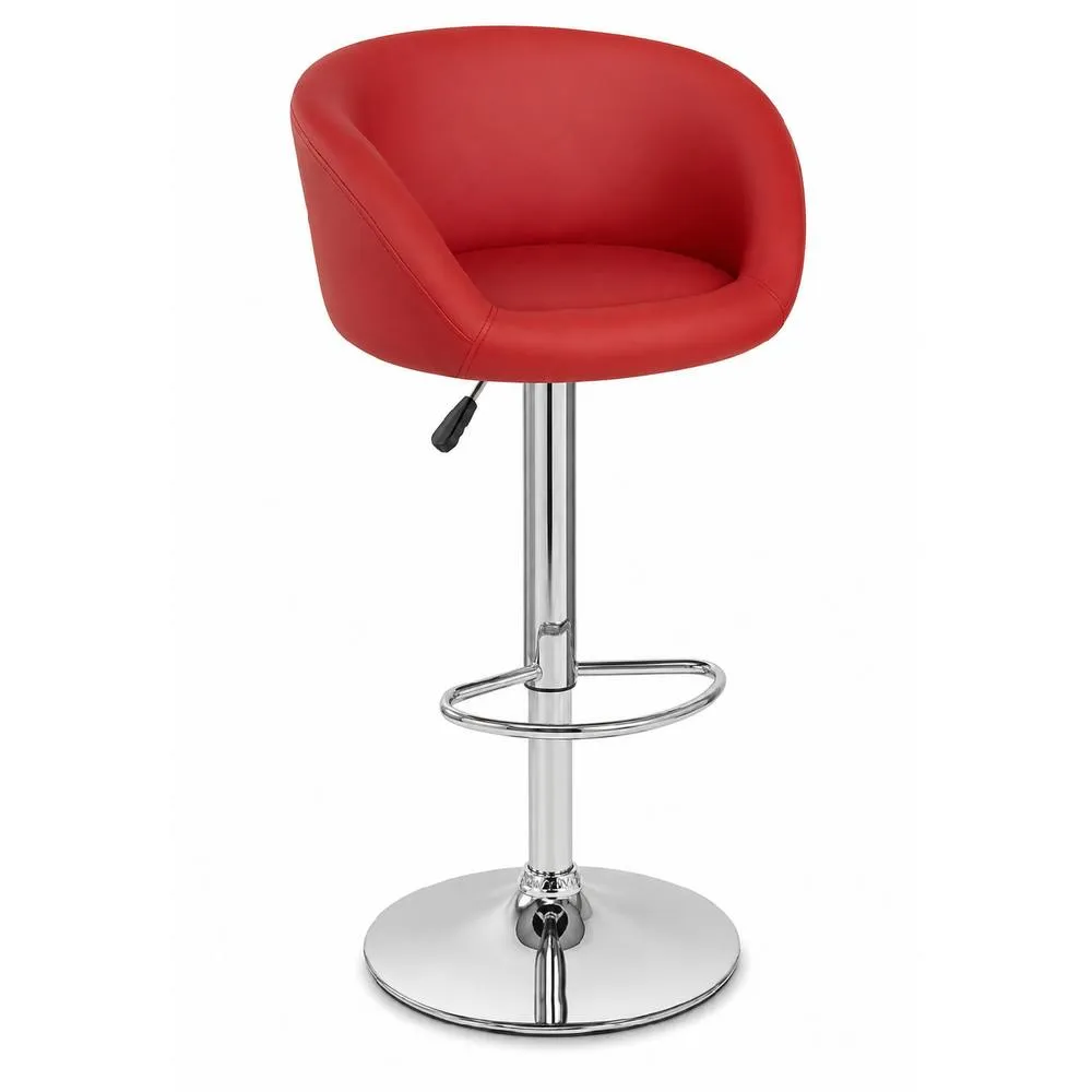 netfurniture Pastonu kitchen bar stool red faux leather cup seat very comfortable