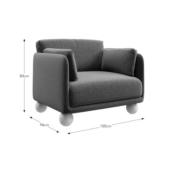 Armitage Chenille Snuggle Chair with Ball Feet 6