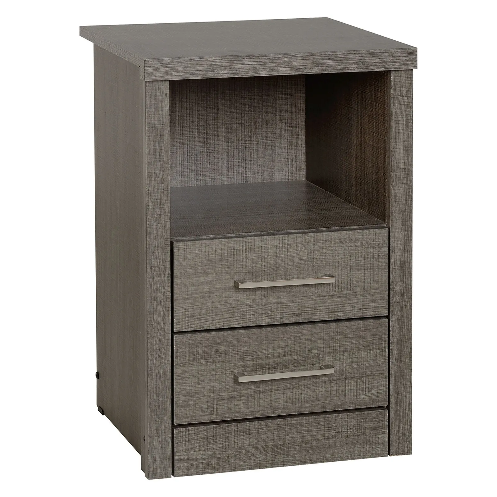 Lennon 2 Drawer & 1 Shelf Bedside Table, Black