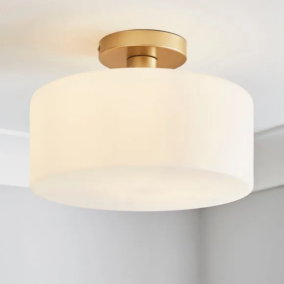 Amelie Opal Glass Flush Ceiling Light 1