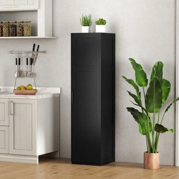 Costway 150 cm Tall Storage Cabinet 4-Tier Freestanding Floor Cabinet in Black 3
