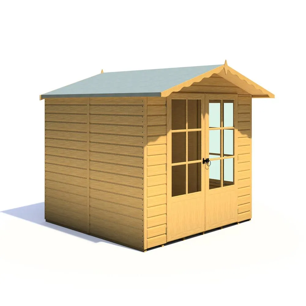 Shires Buckingham Shiplap Summerhouse Garden Sun Room Approx 7 x 7 Feet in Brown 2