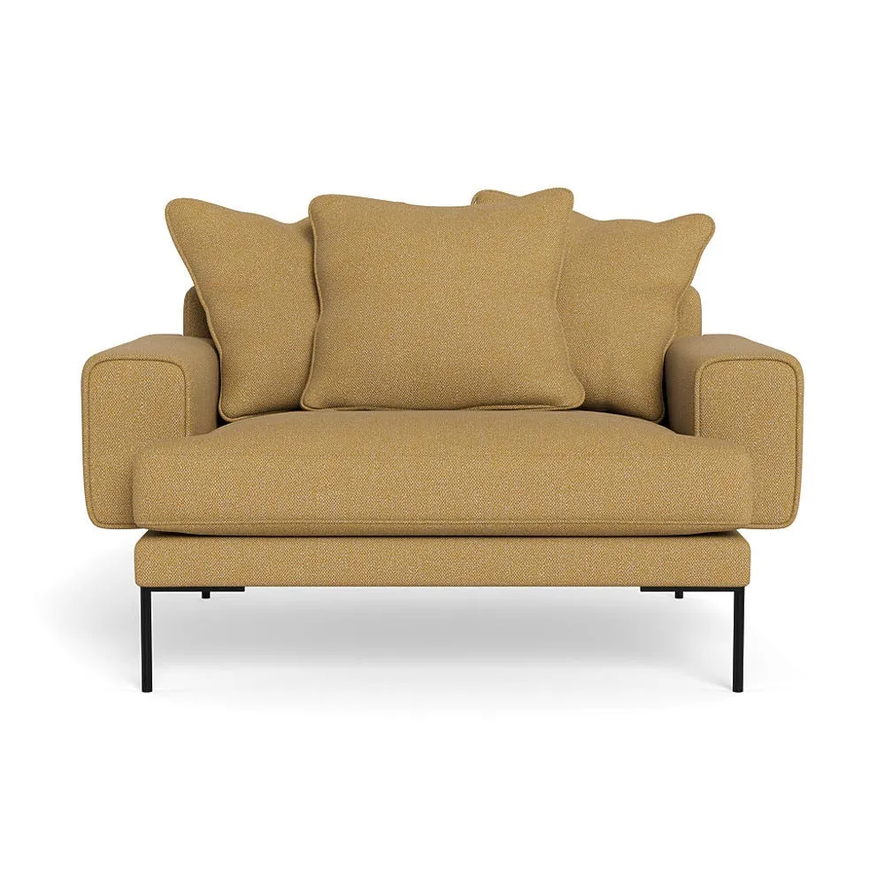 Heal's Torrington Loveseat Boucle Tweed Citrine Black Feet 1