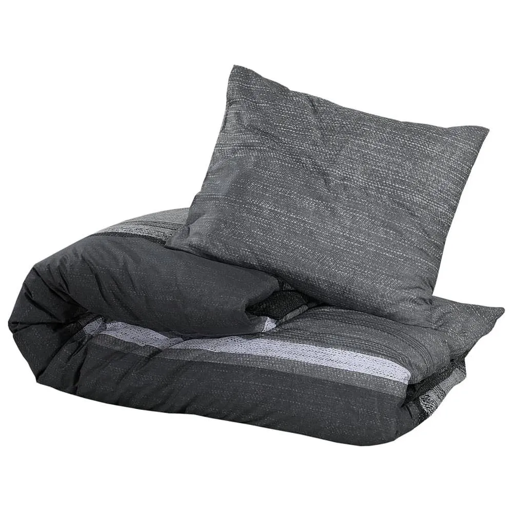 Berkfield Home Elegant Duvet Cover Set Dark Grey 140x200 cm Cotton