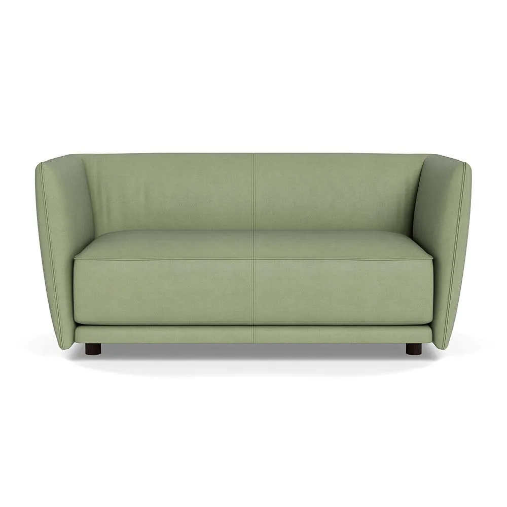 Heal's Valley 2 Seater Sofa Siena Cotton Pistachio Walnut Stained Feet