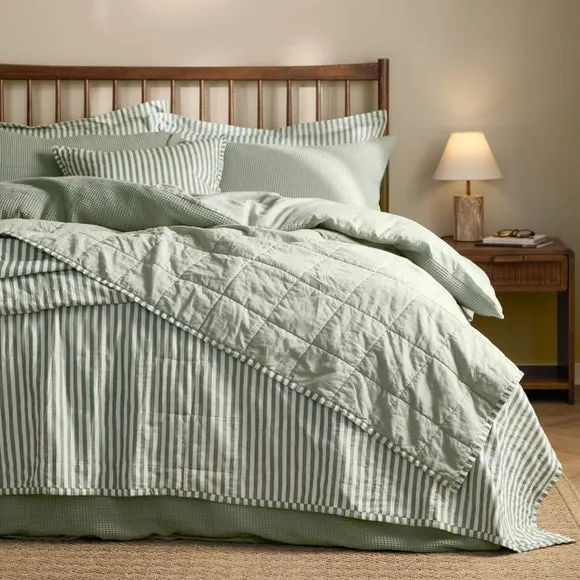 Yard Hebden Stripe 100% Cotton Bedspread 1