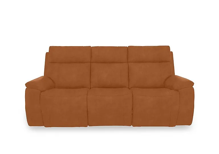 Aero Fabric 3 Seater Power Recliner Sofa with Power Headrests and Heated Seats - Dexter Pumpkin