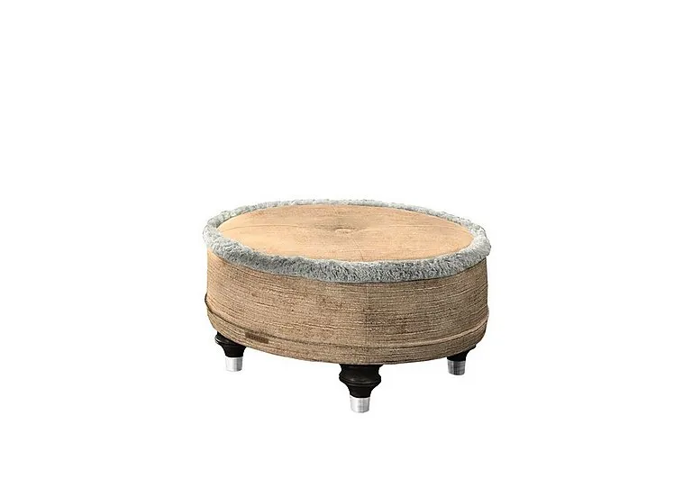 Princeton Ruched Round Footstool